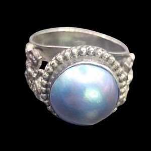 Blue Mabe Pearl Ring